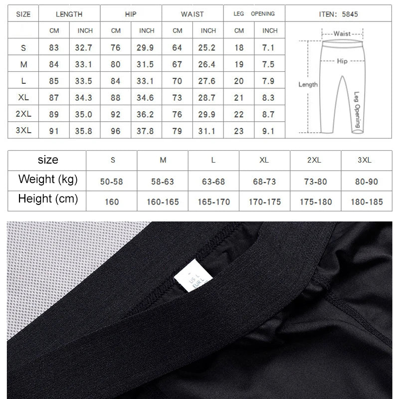 Men's Fitted Training Leggings for Gym and Running