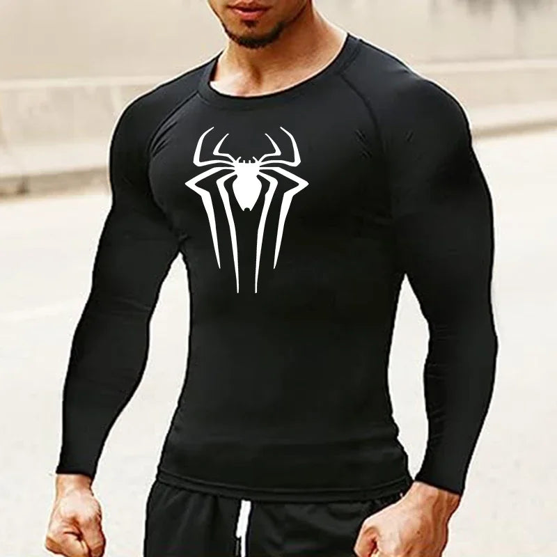 Fitted Crew Neck Long Sleeve Compression T Shirt