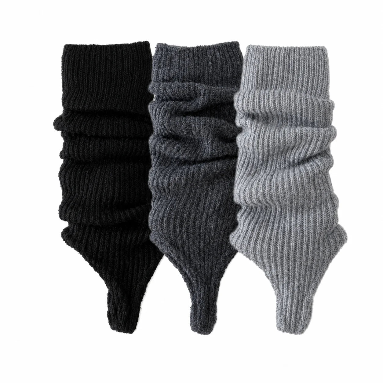 Ribbed Calf Leg Warmers with Stirrup Foot Openings