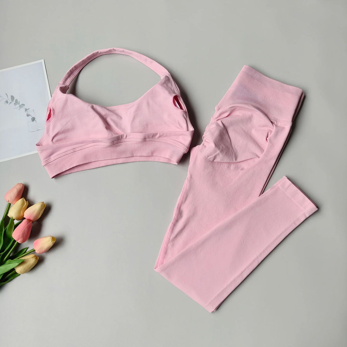 Women's Halter Bra And Leggings Yoga Set For Workout Outfits