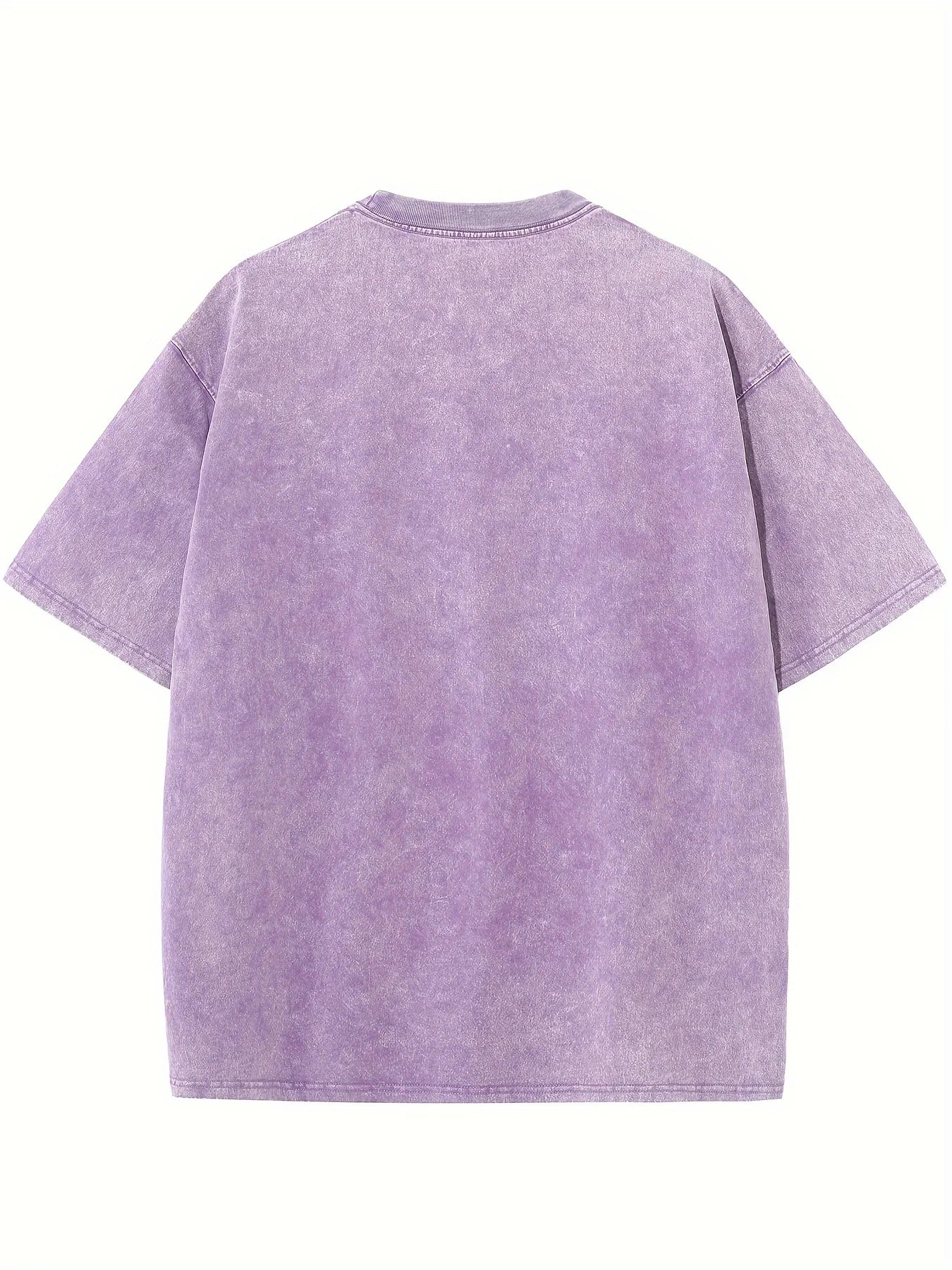 Retro Washed Pattern High-quality Cotton Men's T-shirt - Loose Fit Short Sleeved Round Neck Top