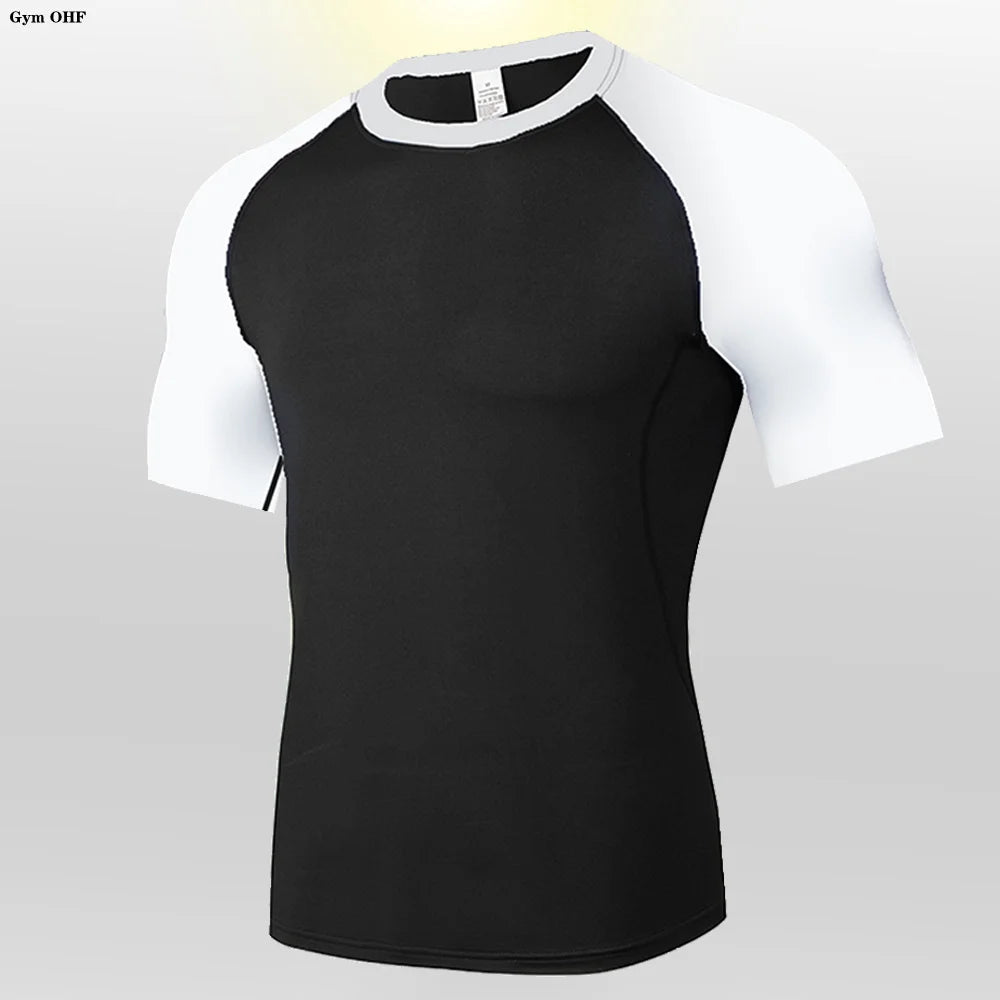 Fitted Crew Neck Short Sleeve Compression T Shirt