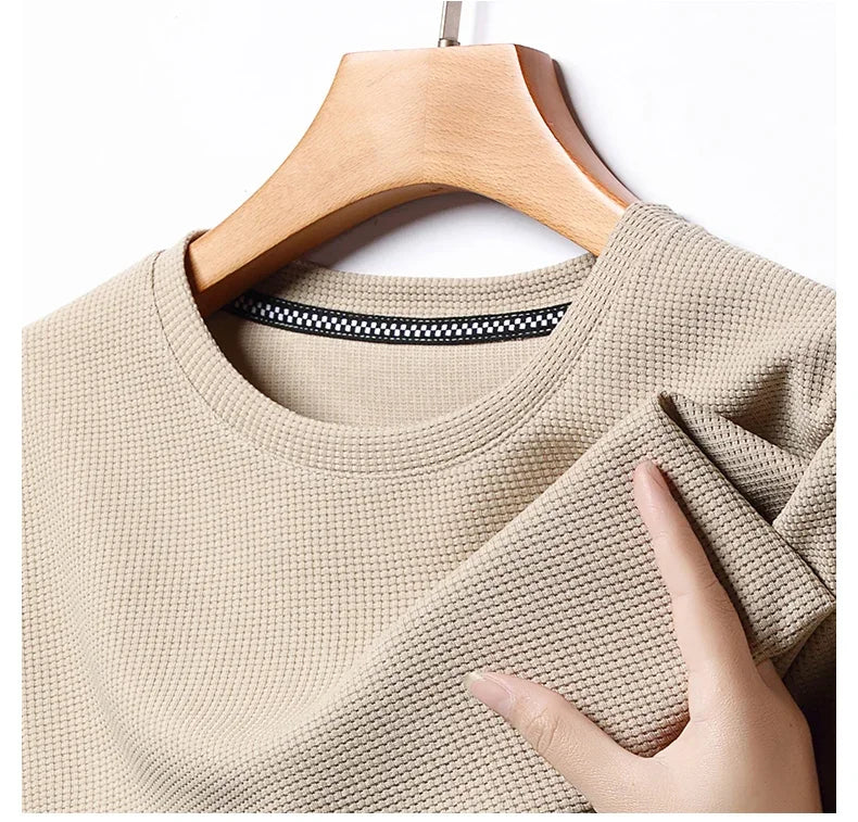 Men’s Waffle-Texture Crew-Neck T-Shirt