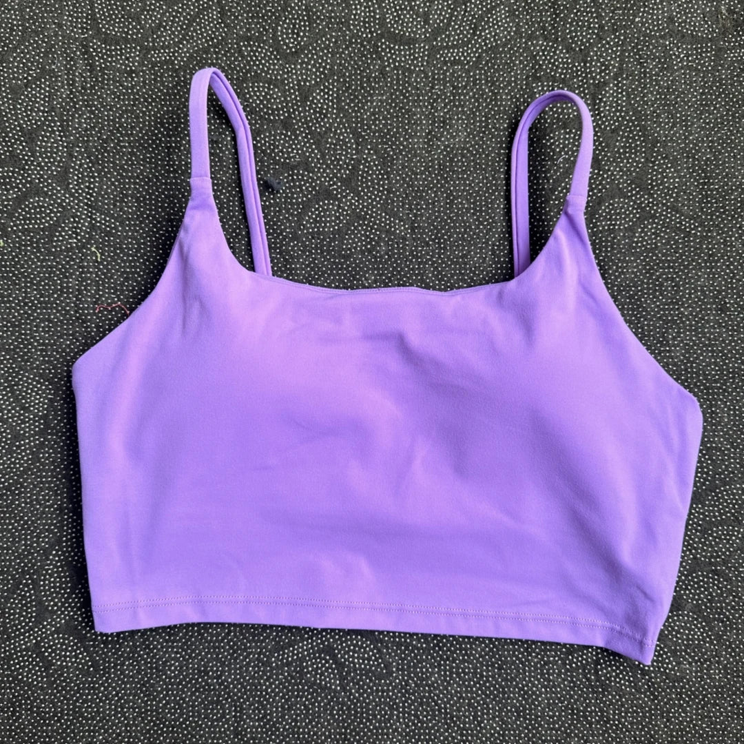 Women's Straight Neck Thin Strap Sports Bra