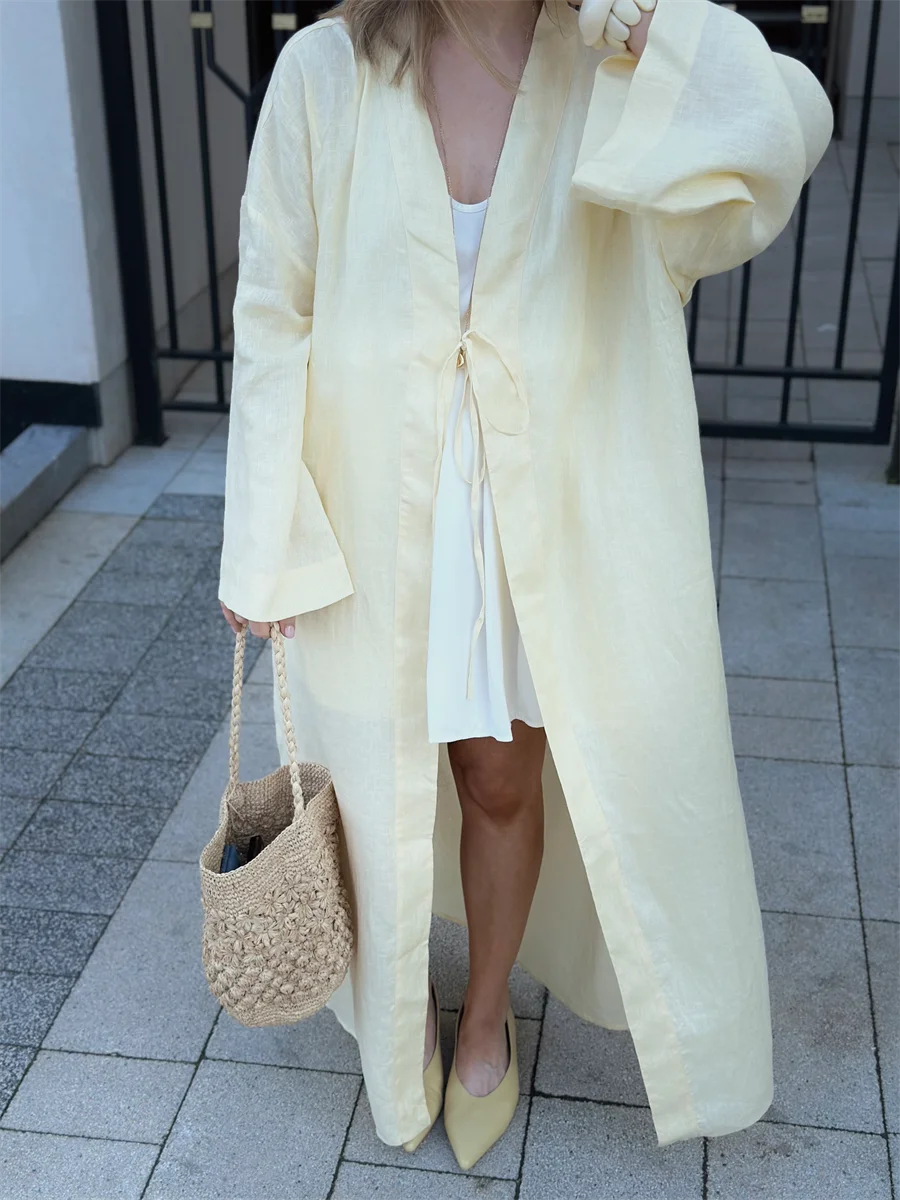 Women's Oversized Linen Kimono Jacket