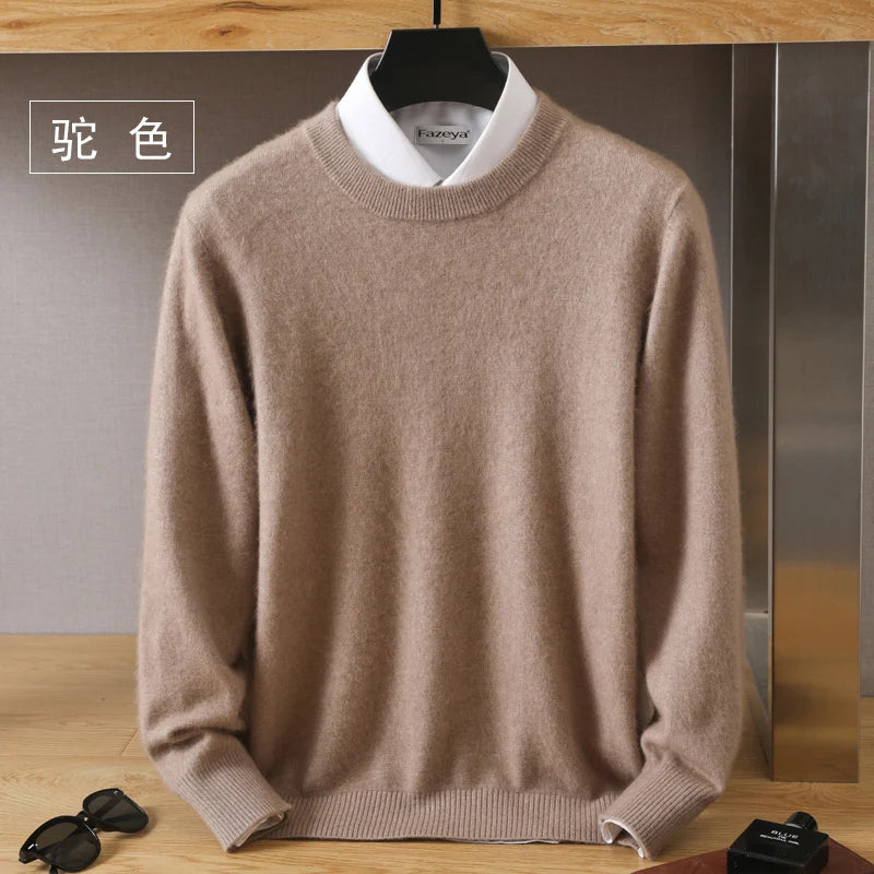Men's Plain Crew Neck Long Sleeve Knit Sweater