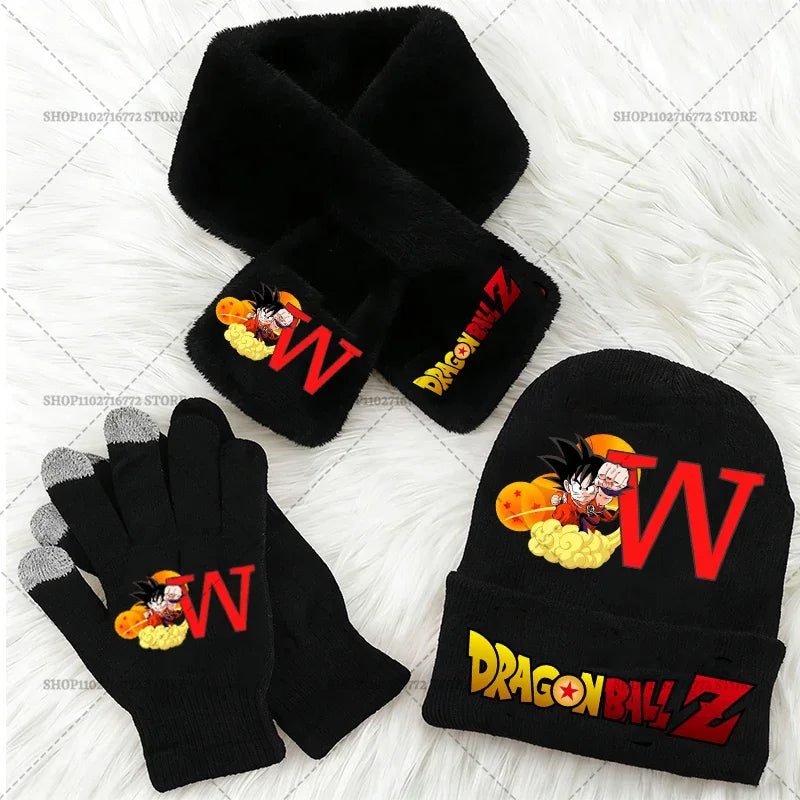 Kids' Dragon Ball Knitted Hat Scarf and Gloves Set for Winter