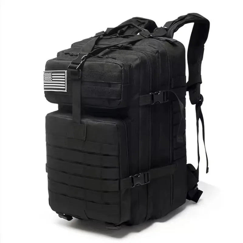 Outdoor Backpack with Webbing and Multiple Exterior Pockets