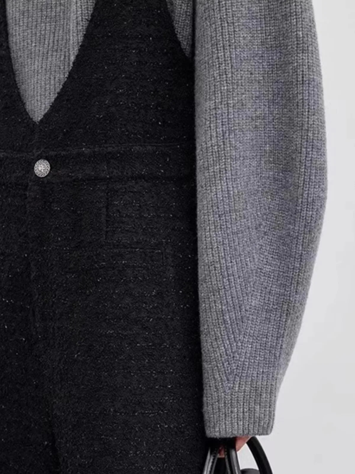 Vintage thick cashmere knitwear women's fall/winter loose shoulder crew neck sweater base sweater