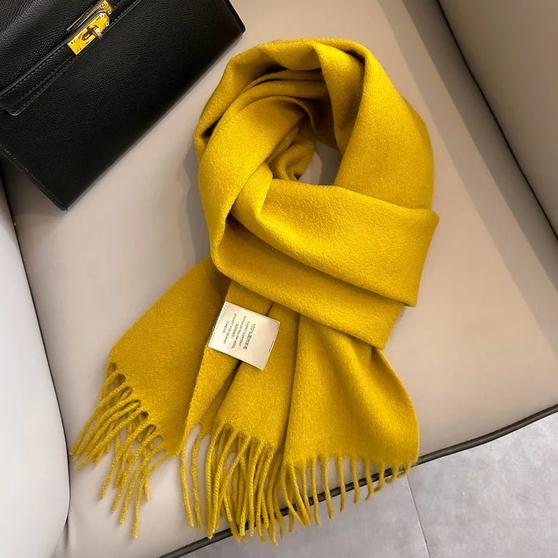 Solid Long Fringed Scarf for Neck and Wrap Styling