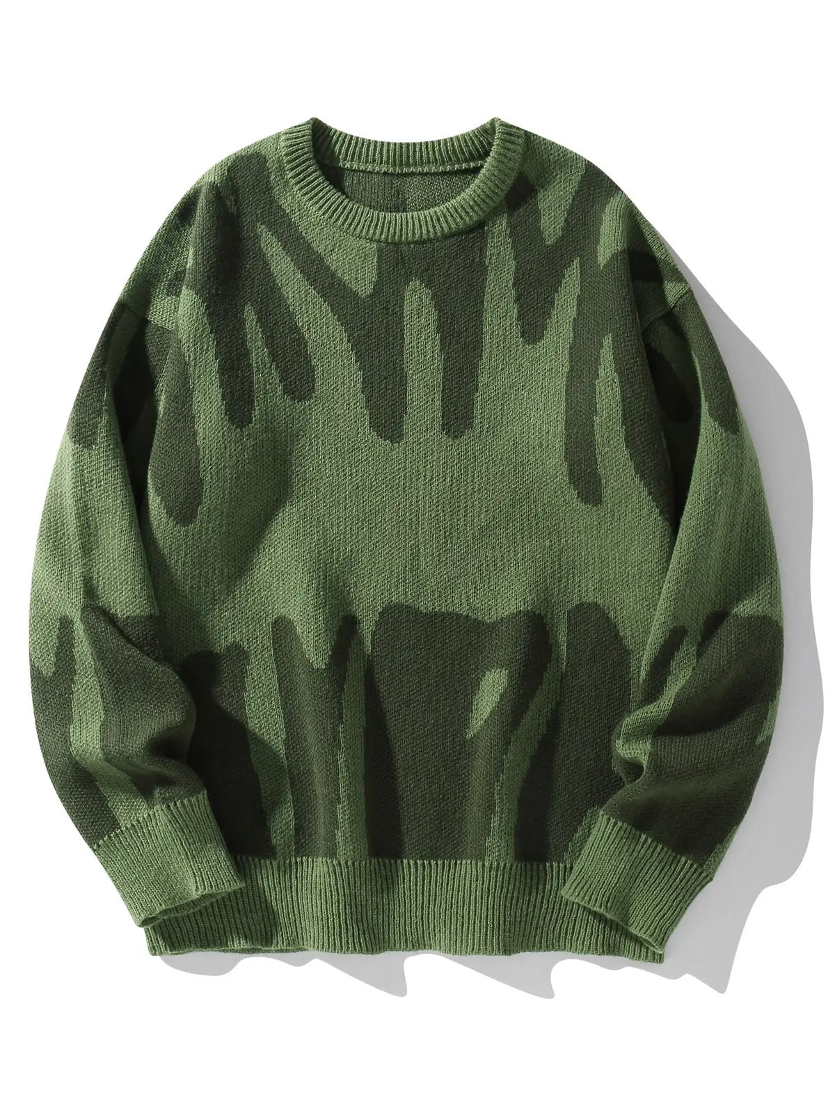 Men's Abstract Pattern Crew Neck Knit Sweater