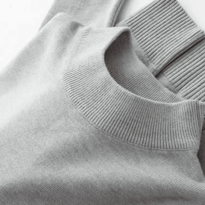 Men's Mock Neck Long Sleeve Knit Sweater