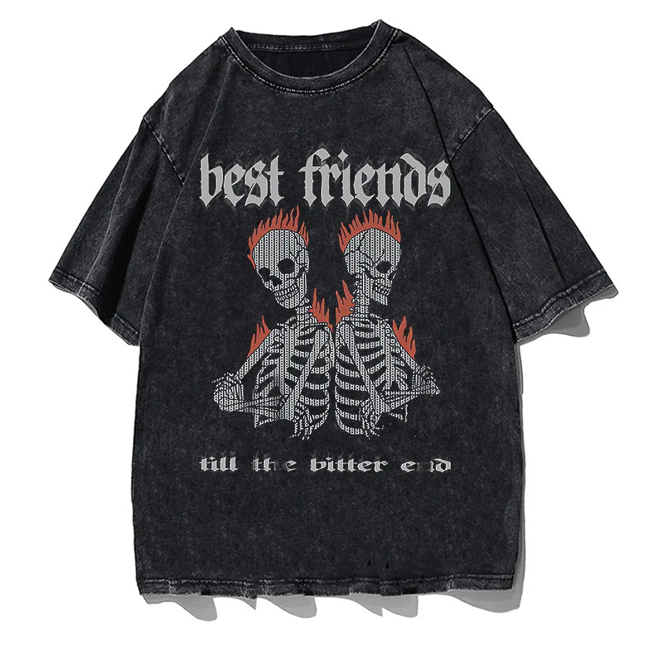 Hip Hop Streetwear Graphic T-Shirt Men Harajuku Cotton Short Sleeve Tee