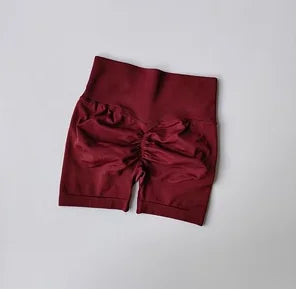 Women's High Waist Scrunch Back Polyester Shorts for Gym Workouts