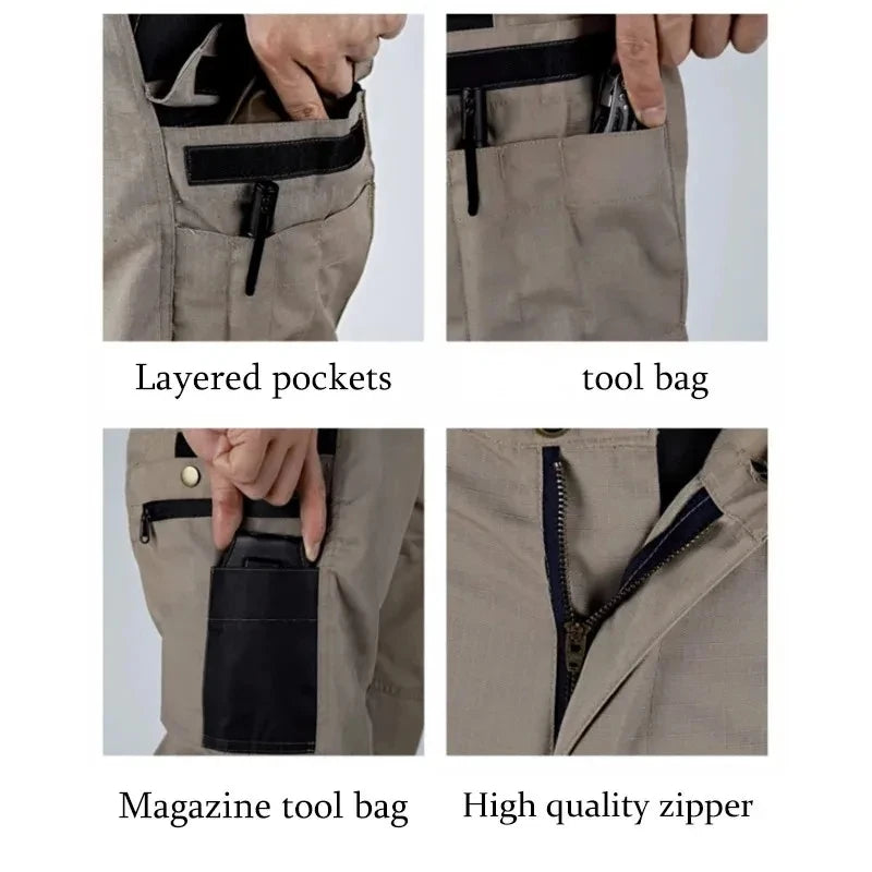 Men's Multi Pocket Zip Fly Casual Cargo Pants