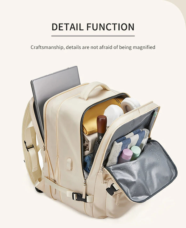 Large Extendable Travel Backpack Business 16 Inch Laptop Bag College Schoolbag Carry On Luggage Rucksack Shoes Pocket XA399C