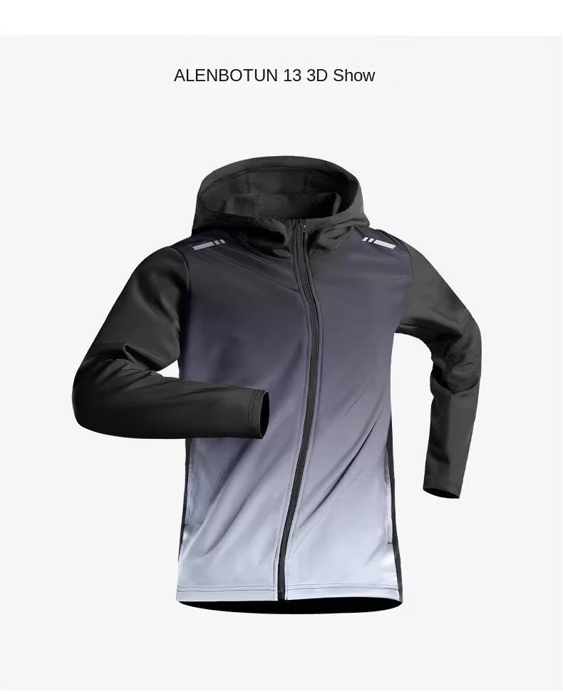 Hooded Long Sleeve Full Zip Running Sports Jacket