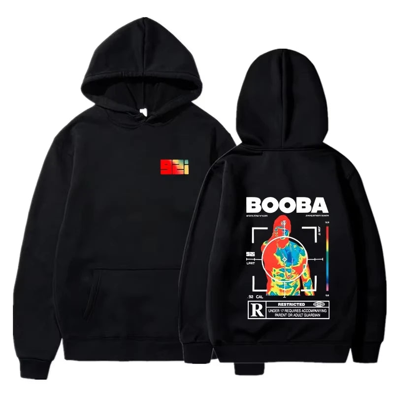 Graphic-Print Long-Sleeve Knit Pullover Hoodie
