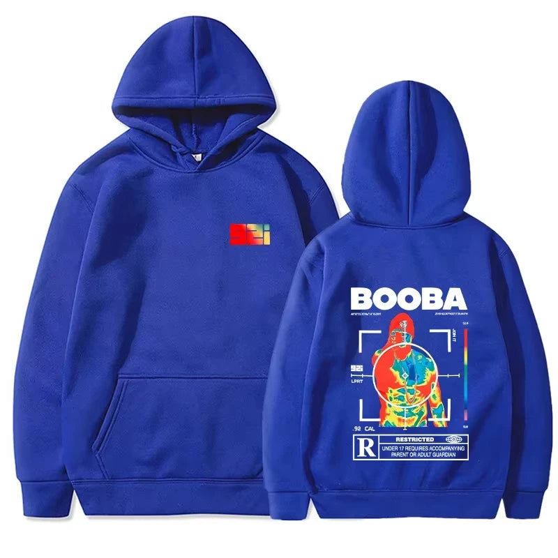 Graphic-Print Long-Sleeve Knit Pullover Hoodie