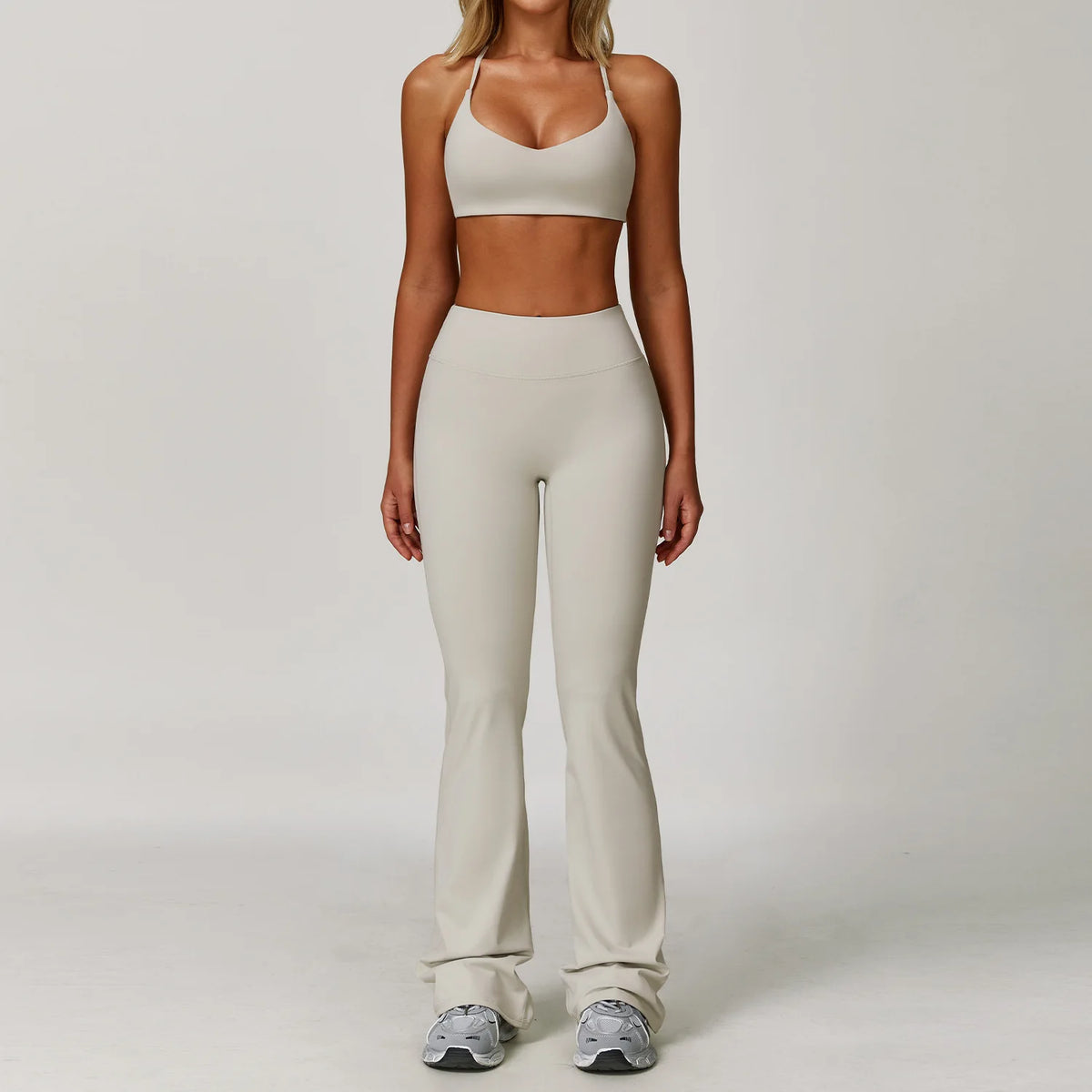 Women's Zip Layer Bra And Leggings Yoga Set