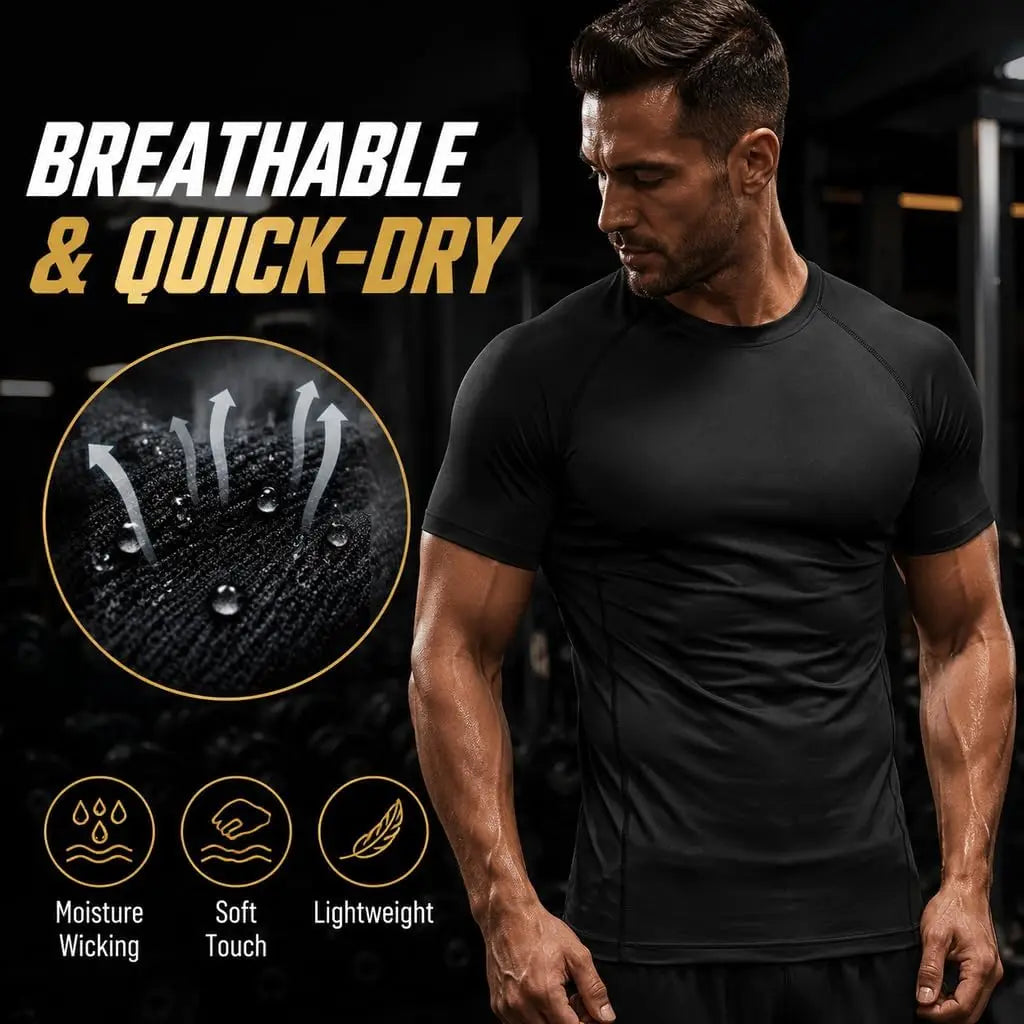 Plain Compression Pack Options Short Sleeve T-shirt For Sports Outfits