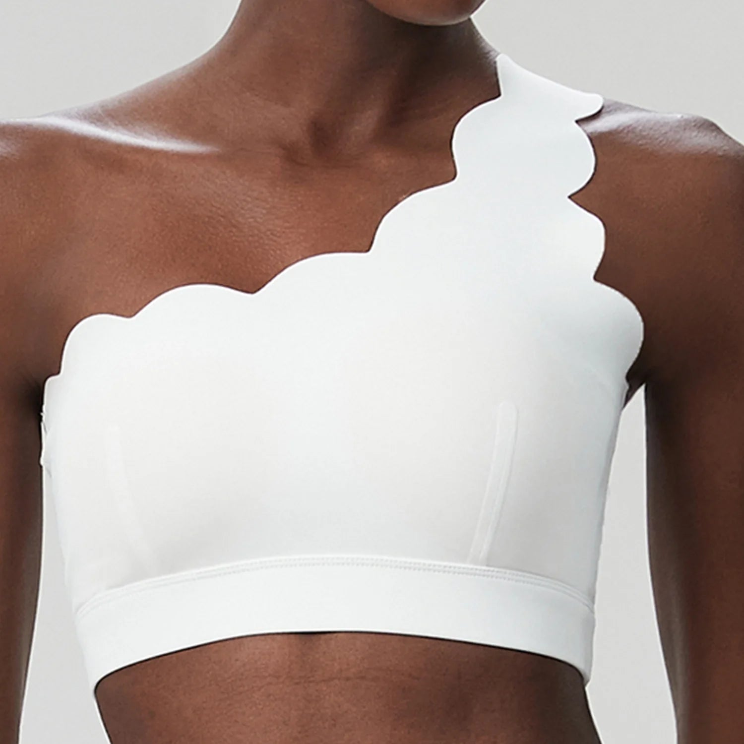Women's Scalloped One Shoulder Sports Bra