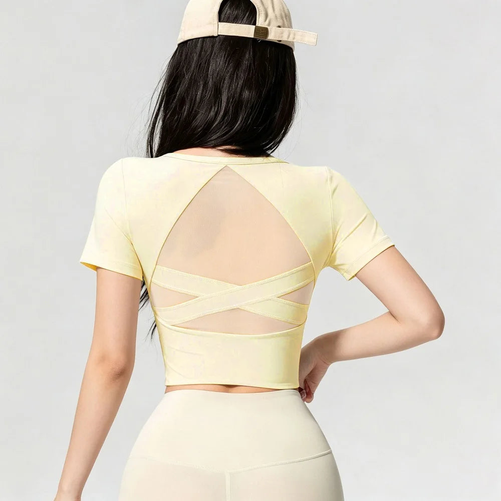 Women's Cross-Back Long-Sleeve Workout Top