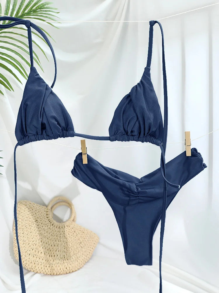 Ruched Triangle Bikini