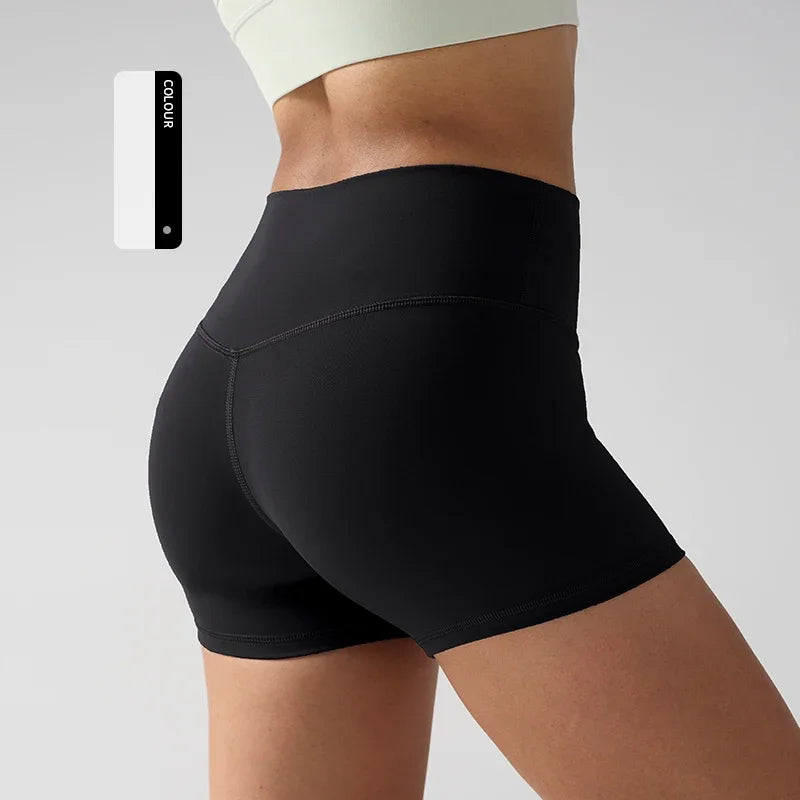 Women's High Waist Nylon Blend Shorts for Yoga and Fitness