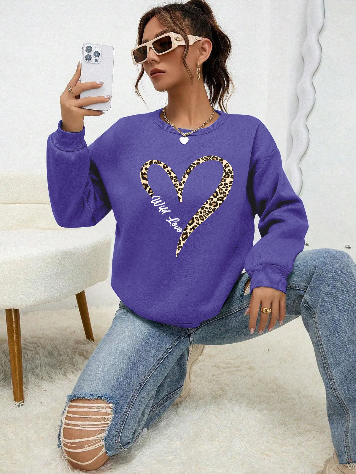 Long Sleeve Casual Pullover Sweatshirt with Original Style Options