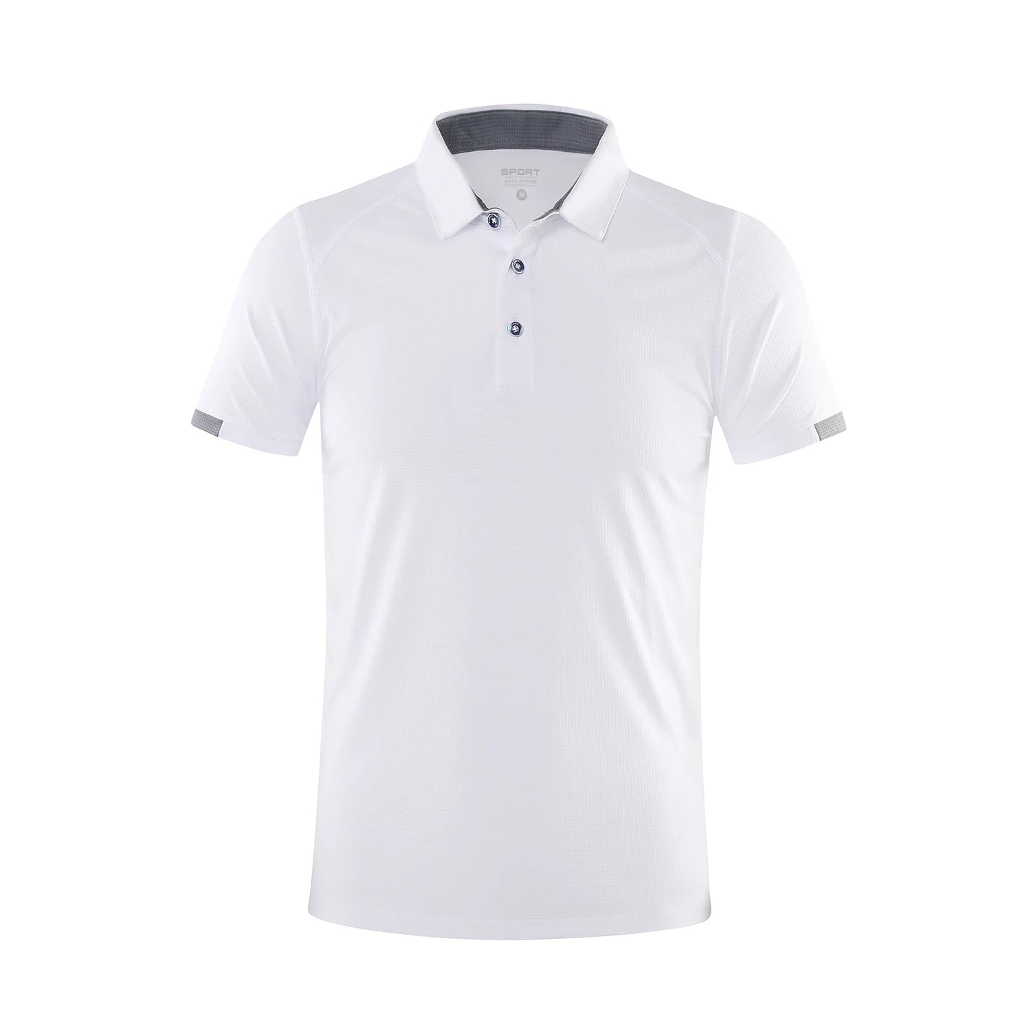 Solid Short Sleeve Collared Golf Polo Shirt with Button Placket