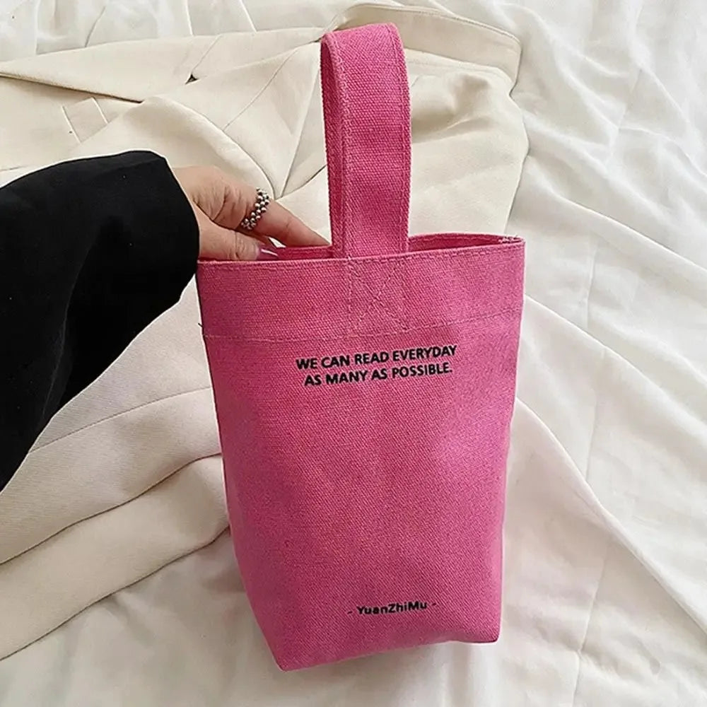 Solid Mini Tote Bag with Wide Single Carry Handle