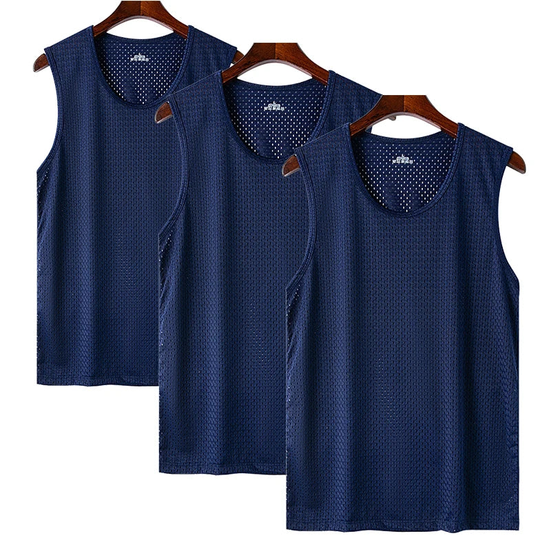 Men Ice Silk Mesh Sports Vest Breathable Quick Dry Sleeveless Riding Running Training Top