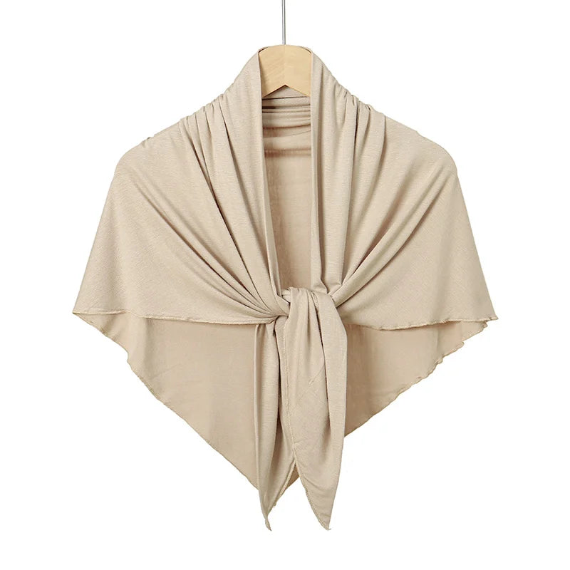 Solid Triangle Head Scarf with Tie Back Styling