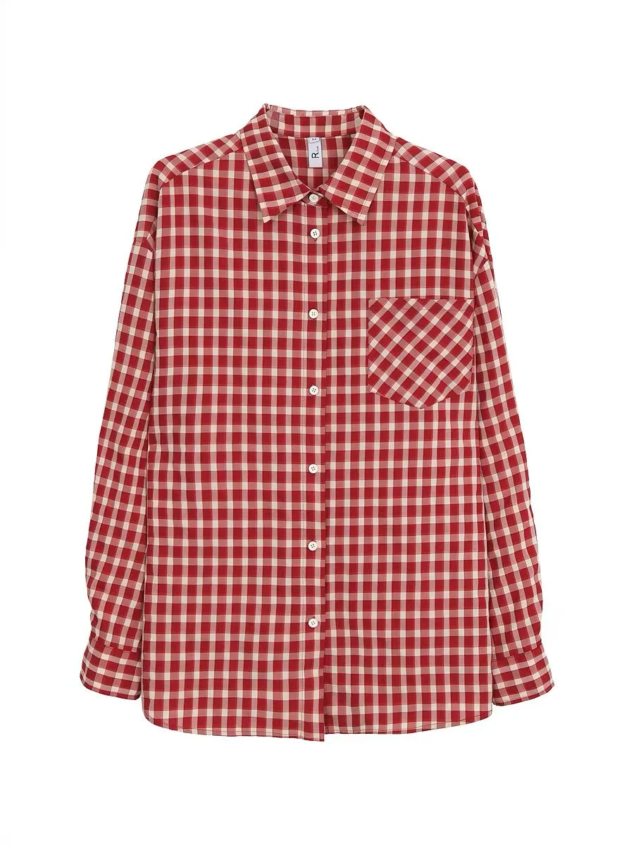 Women's Checked Relaxed Button Front Shirt