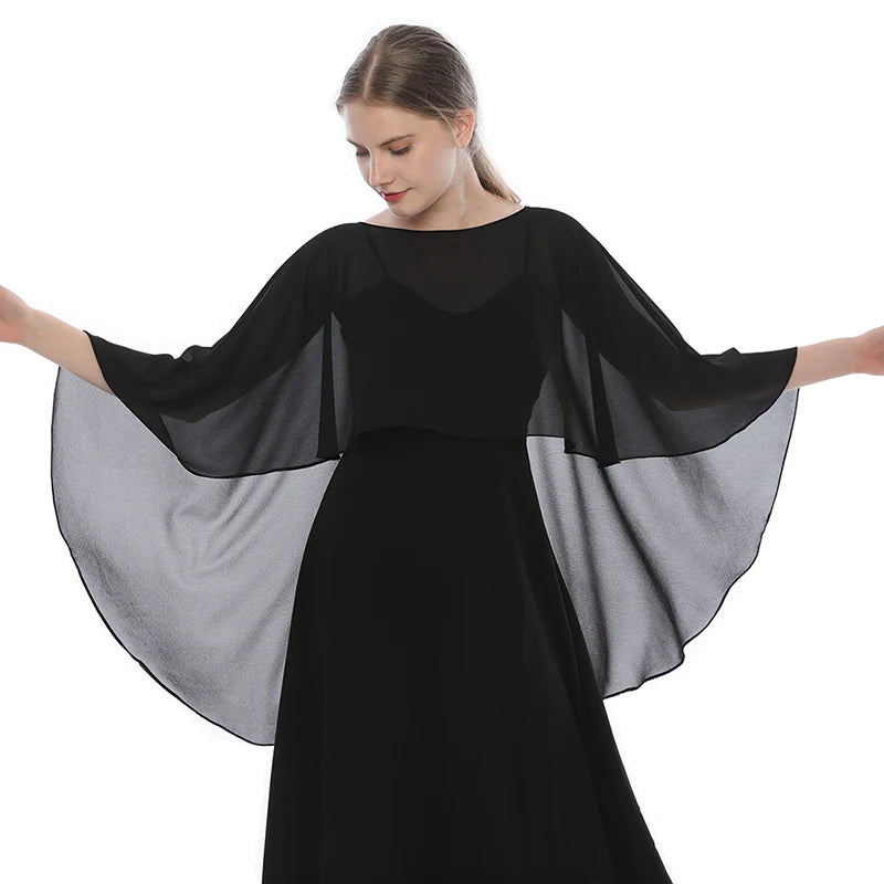Sheer Long Draped Wrap Scarf for Layering over Outfits