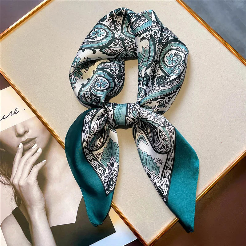 Patterned Square Scarf with Paisley and Houndstooth Style Options