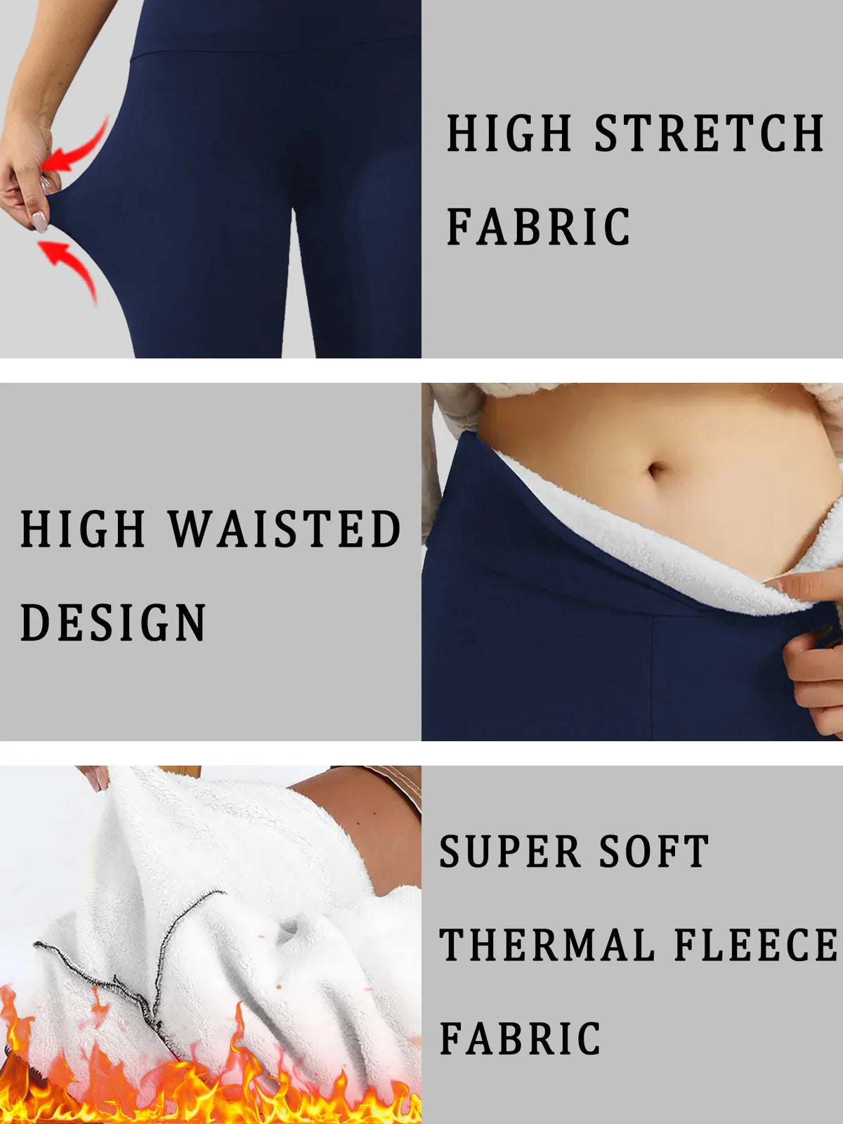 Women's Fleece Lined Full Length Leggings For Workout Outfits