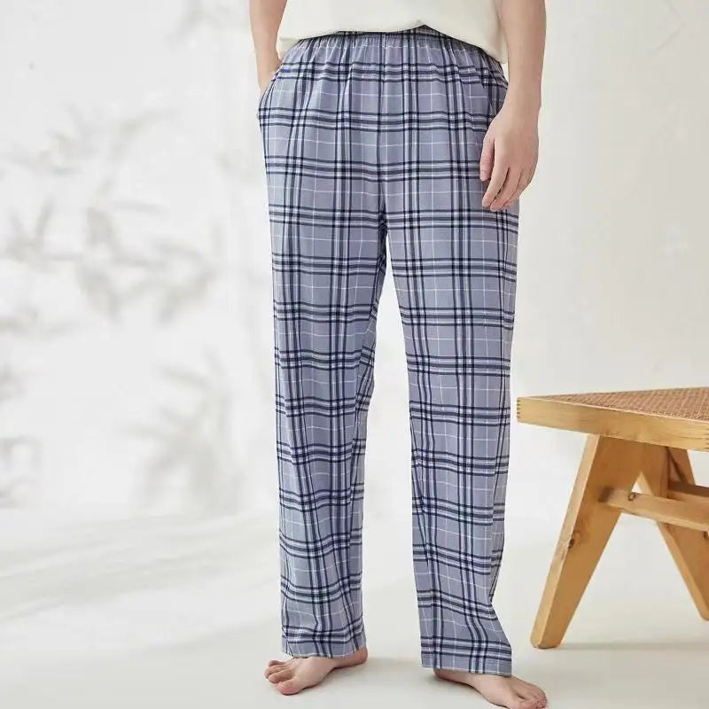Men's Patterned Elastic Waist Straight Leg Pajama Lounge Pants