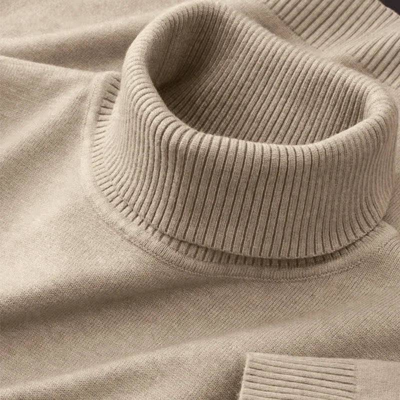 Men's Mock Neck Long Sleeve Knit Sweater