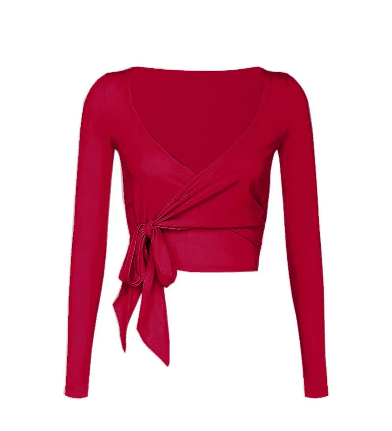 Women's Tie-Back Long-Sleeve Workout Cover-Up