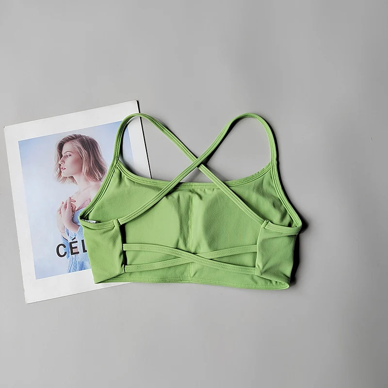 Women's Cross Back Sports Bra with Printed Colour Options