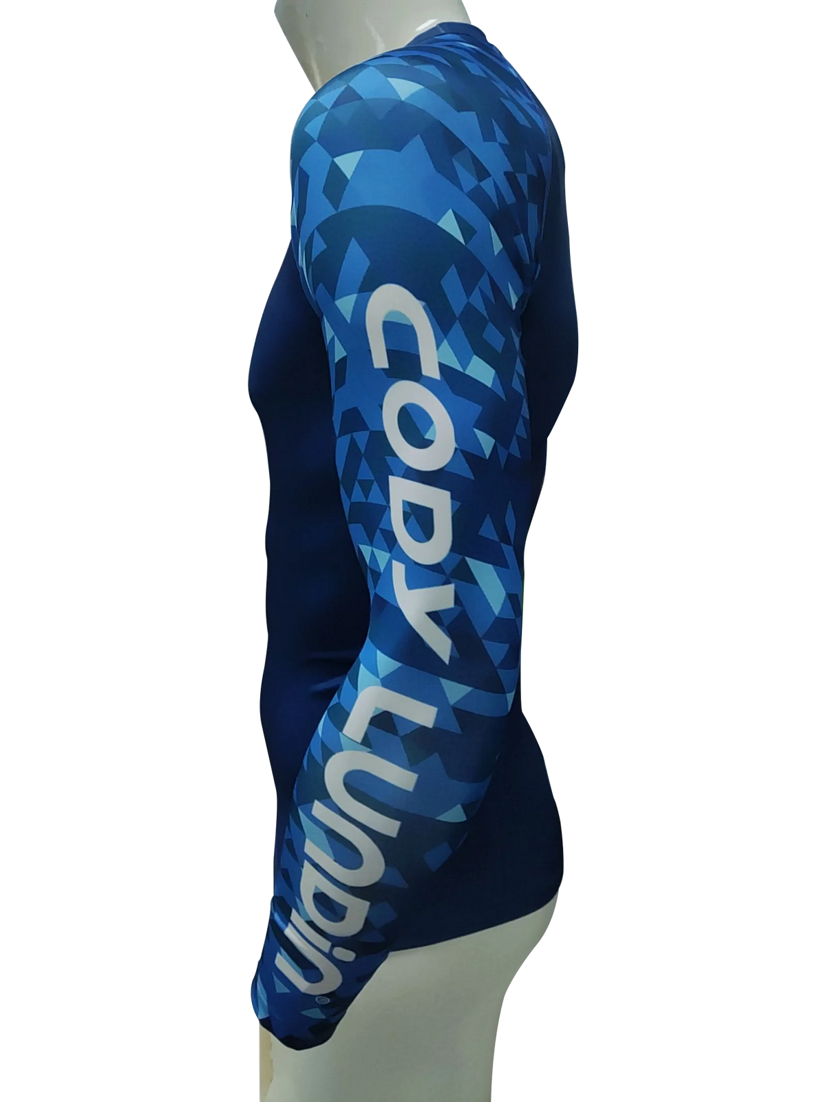 Graphic Long Sleeve Crew Neck Rash Guard Swim Top