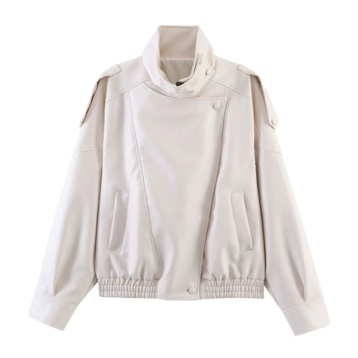 Women's Asymmetric High-Neck Zip-Front Jacket