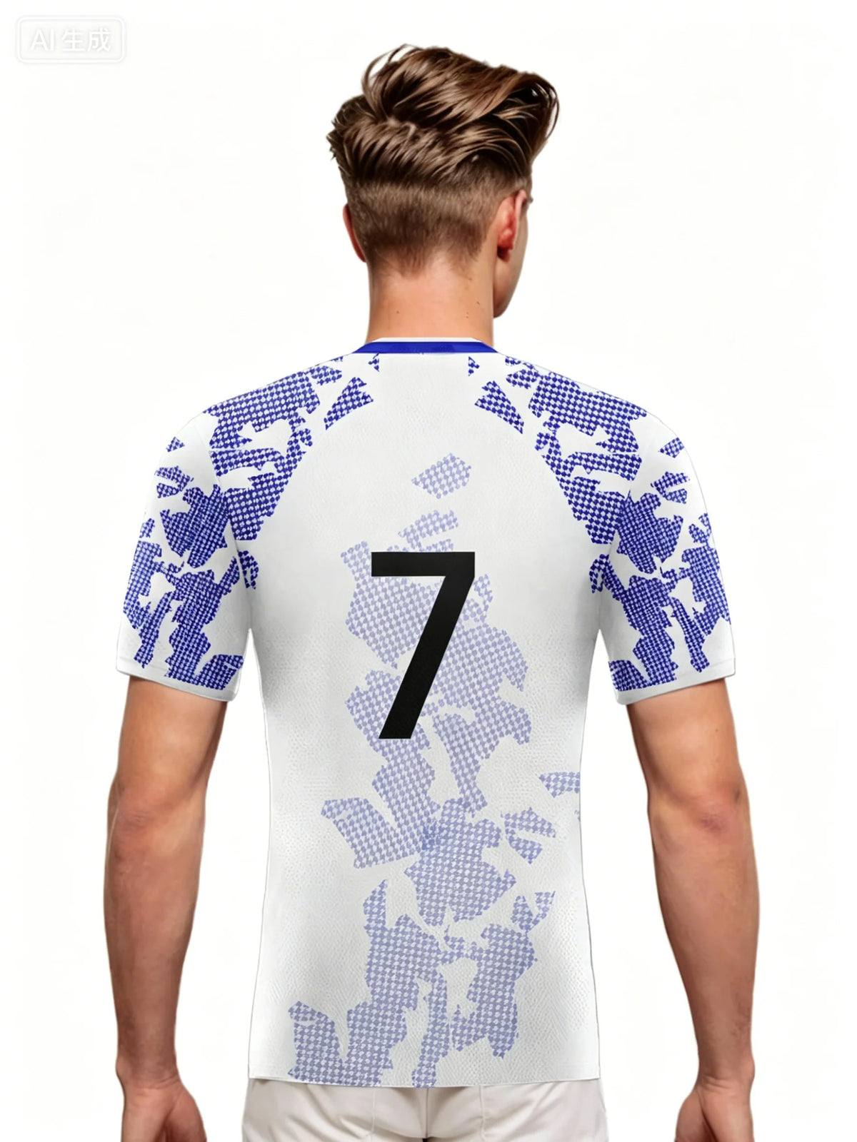 USA Graphic Short Sleeve Collared Sports Jersey with Number Print