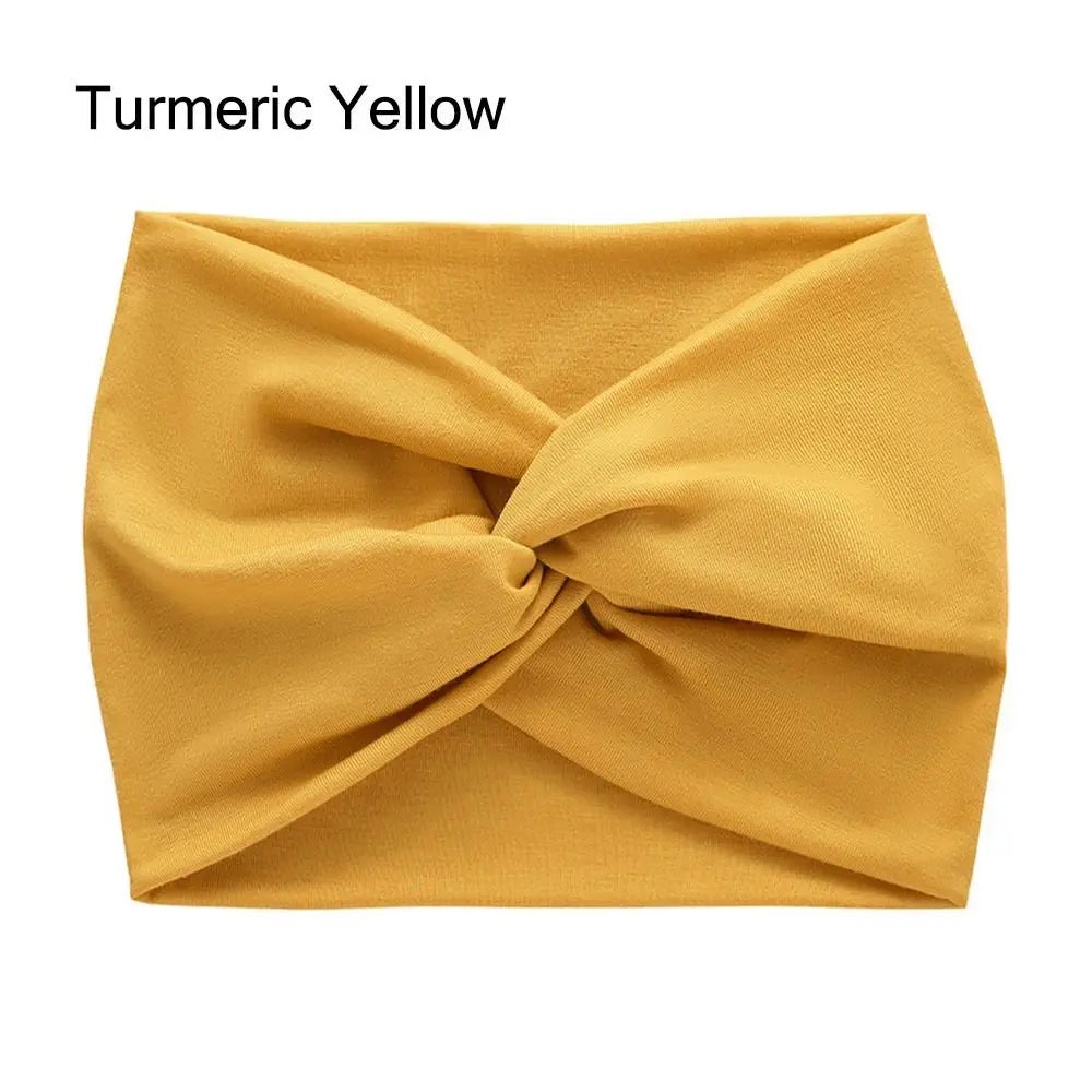 Wide Twist Front Fabric Headband in Solid and Printed Styles
