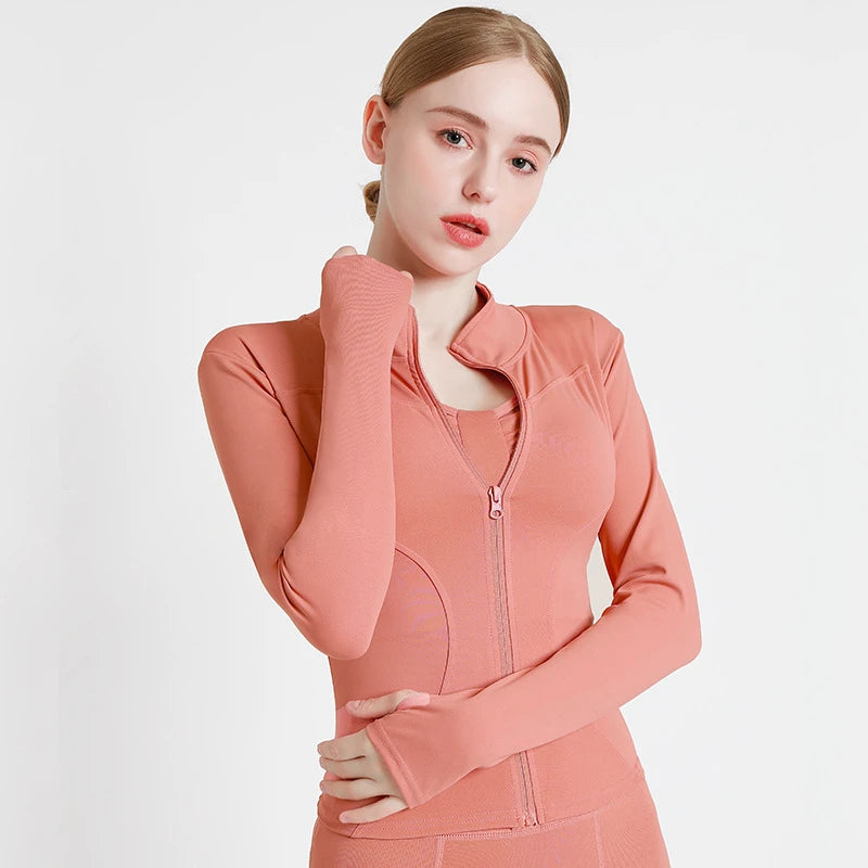 Women's Thumb-Hole Zip-Front Workout Jacket