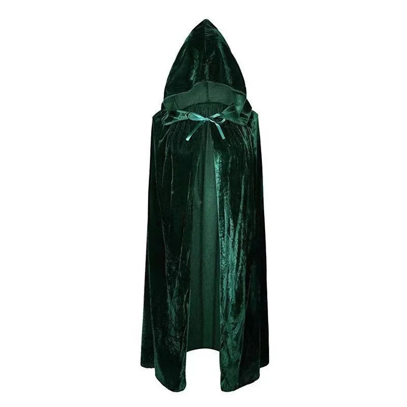 Velvet Hooded Cape for Layering over Tops and Dresses