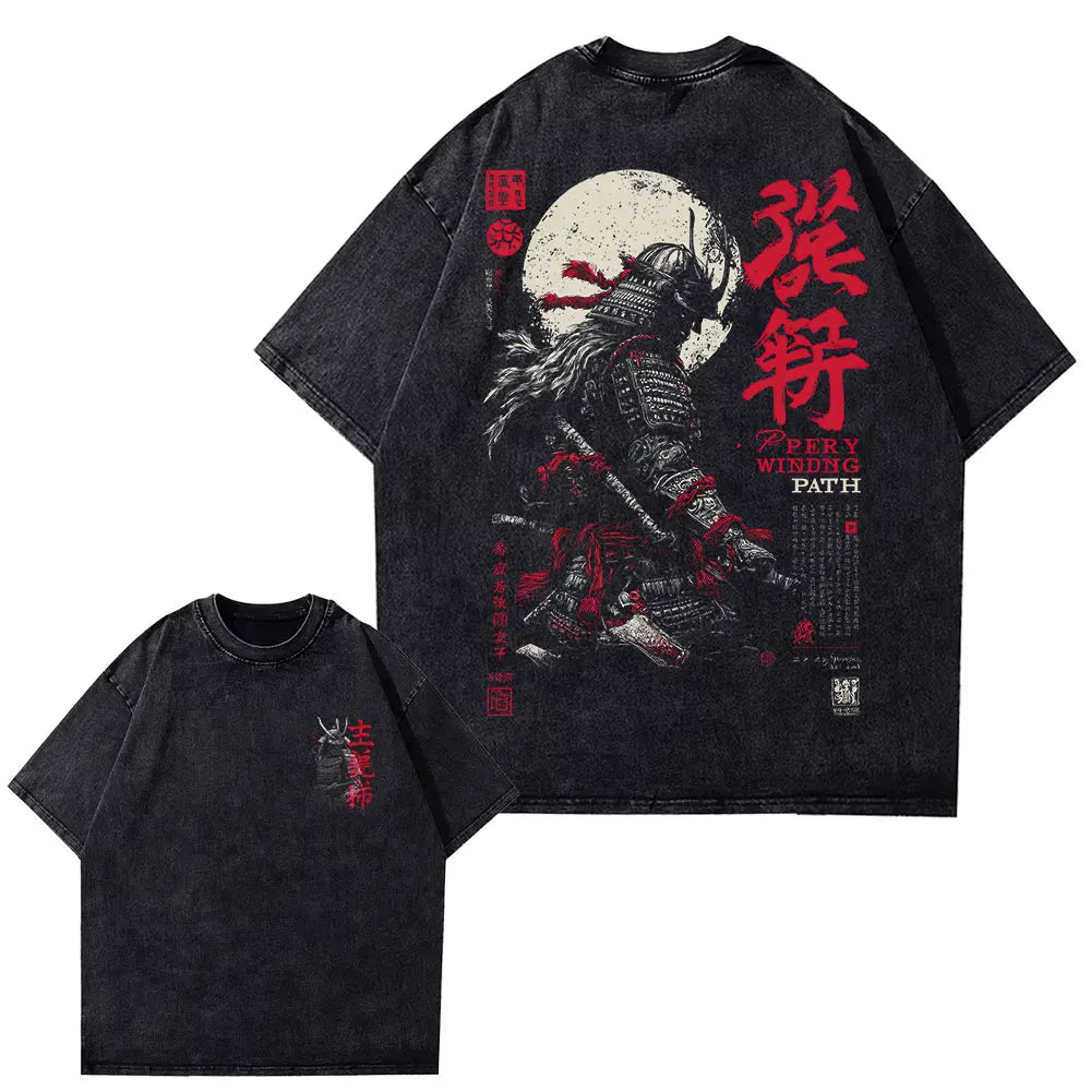 Men's Samurai Spirit T-Shirt, Japanese Style Back Print, Bushido Gift