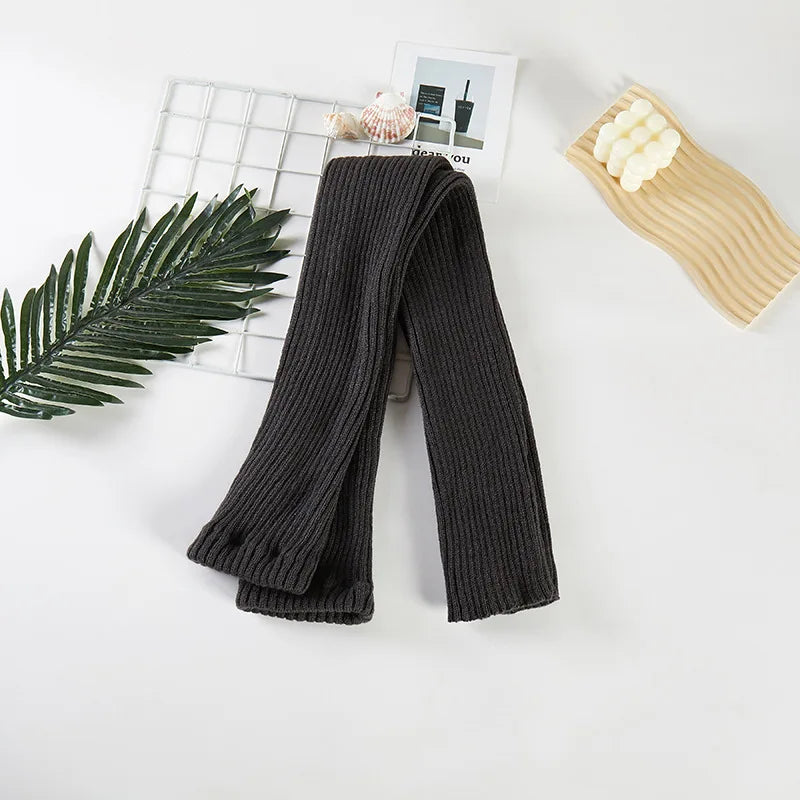 Long Dance Leg Warmers with Ribbed Knit Texture